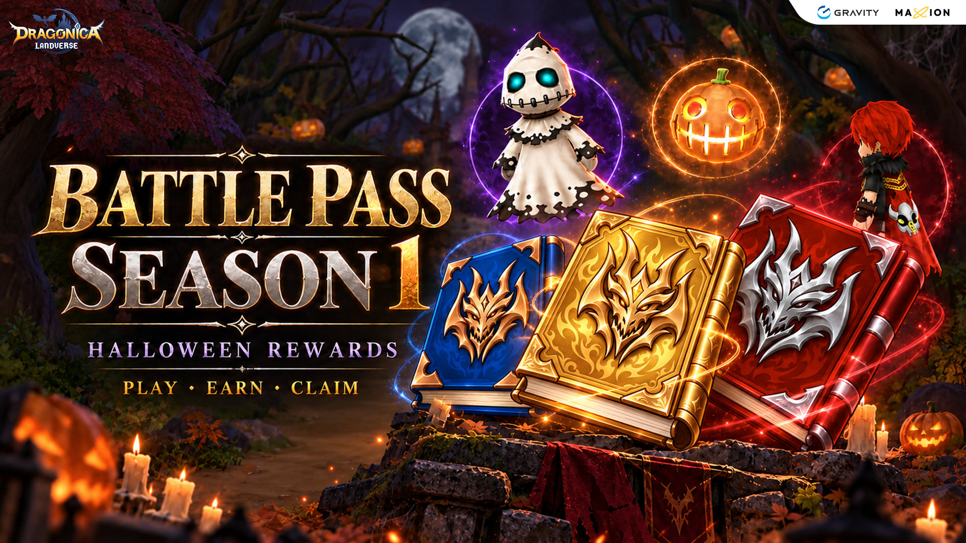 Battle Pass 📚: Season 1 – ปลดล็อกภารกิจพิชิตเลเวล รับคอสตูมสุดแรร์ Halloween Ghost Set และของรางวัลอื่นๆจัดเต็ม!